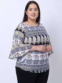 Contemporary Multicoloured Crepe Printed Casual Tops For Women-thumb1