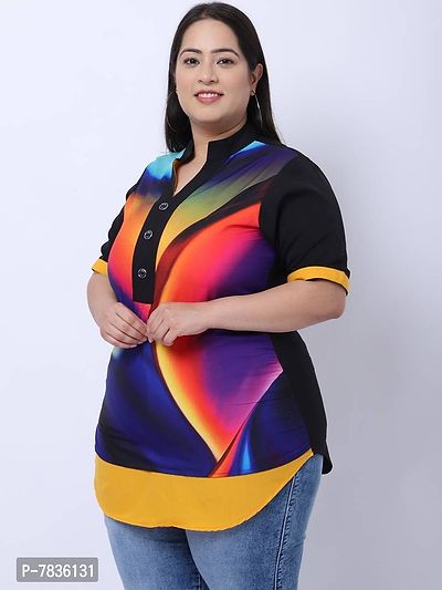 Contemporary Multicoloured Crepe Printed Casual Tops For Women