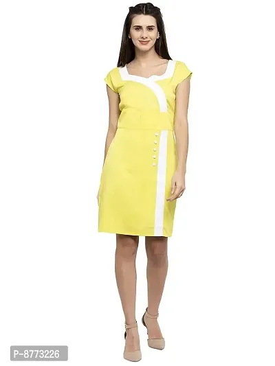 Women Crepe Solid Knee Length Fit And Flare Dress