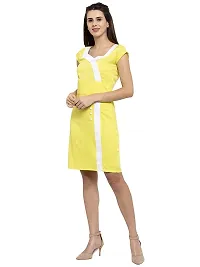 Women Crepe Solid Knee Length Fit And Flare Dress-thumb1