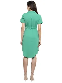 Women Crepe Solid Knee Length Fit And Flare Dress-thumb2