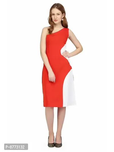 Women Crepe Solid Knee Length Fit And Flare Dress-thumb0