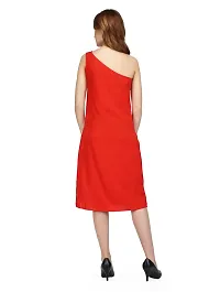 Women Crepe Solid Knee Length Fit And Flare Dress-thumb2