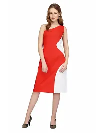 Women Crepe Solid Knee Length Fit And Flare Dress-thumb4