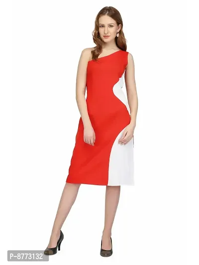 Women Crepe Solid Knee Length Fit And Flare Dress-thumb5