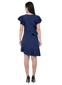 Women Crepe Solid Knee Length Fit And Flare Dress-thumb2