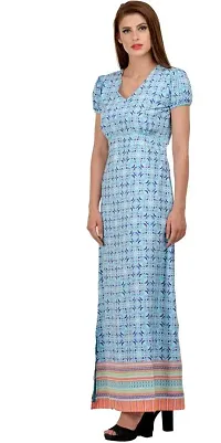 Women Crepe Printed Maxi Length Fit And Flare Dress-thumb1