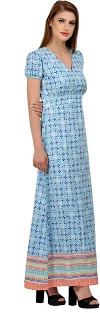 Women Crepe Printed Maxi Length Fit And Flare Dress-thumb2