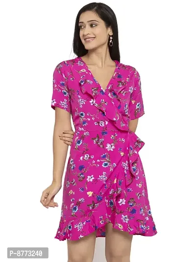 Women Crepe Printed Knee Length Fit And Flare Dress-thumb0