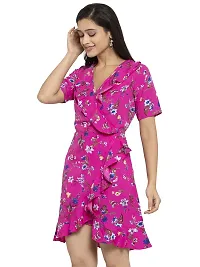 Women Crepe Printed Knee Length Fit And Flare Dress-thumb1