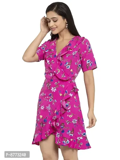 Women Crepe Printed Knee Length Fit And Flare Dress-thumb2