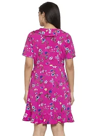 Women Crepe Printed Knee Length Fit And Flare Dress-thumb2