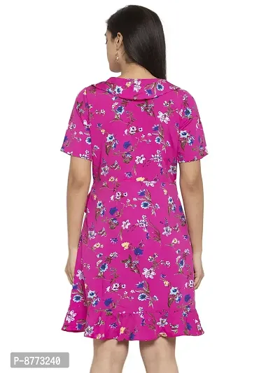 Women Crepe Printed Knee Length Fit And Flare Dress-thumb3