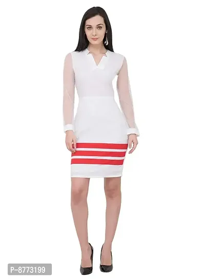 Women Crepe Solid Knee Length Fit And Flare Dress