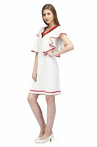 Women Crepe Solid Knee Length Fit And Flare Dress-thumb1