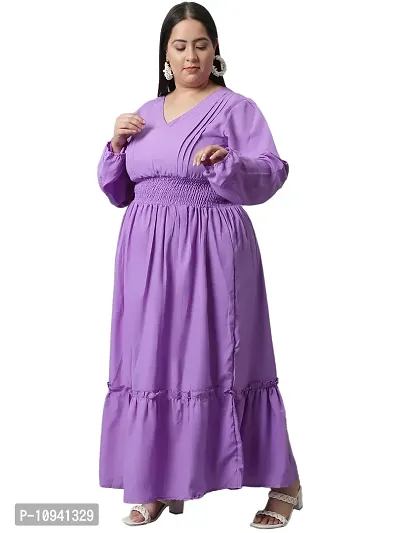 Trendy  Solid Fit and Flare Full Sleeve Women Maxi Dress-thumb3
