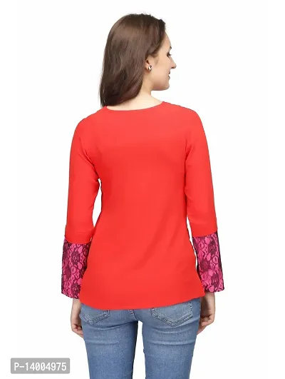 Karmic Vision Women's Regular Shirt (SKU000224_Red S)-thumb3