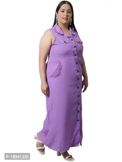 Trendy  Solid Sleeveless Women Maxi Dress-thumb2