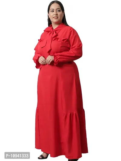 Trendy  Solid Aline Full Sleeve Women Maxi Dress-thumb3