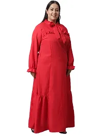 Trendy  Solid Aline Full Sleeve Women Maxi Dress-thumb1