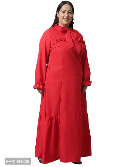 Trendy  Solid Aline Full Sleeve Women Maxi Dress-thumb2