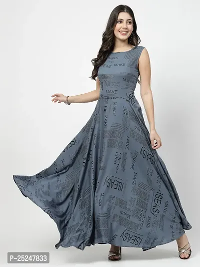 Stylish Multicoloured Rayon Printed Maxi Dress For Women