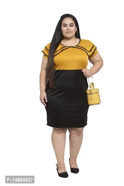 Flambeur Hosiery Yellow Bodycon Solid Dress for Women-thumb5