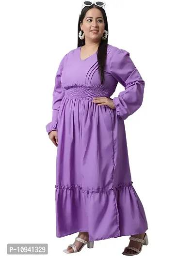 Trendy  Solid Fit and Flare Full Sleeve Women Maxi Dress-thumb4