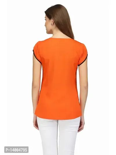 Karmic Vision Women's Regular Shirt (SKU000306_Orange L)-thumb3