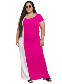 Flambeur Crepe Pink Fit  Flare Solid Dress for Women-thumb4