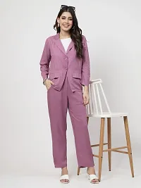 Contemporary Magenta Viscose Rayon Solid Co-Ords Set For Women-thumb3