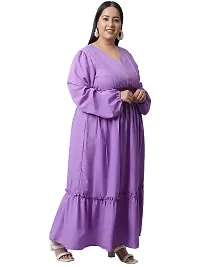 Trendy  Solid Fit and Flare Full Sleeve Women Maxi Dress-thumb1