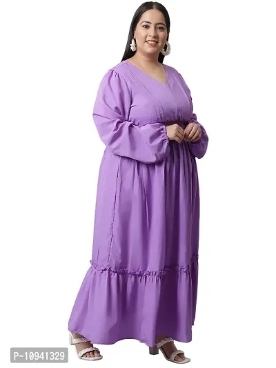 Trendy  Solid Fit and Flare Full Sleeve Women Maxi Dress-thumb2