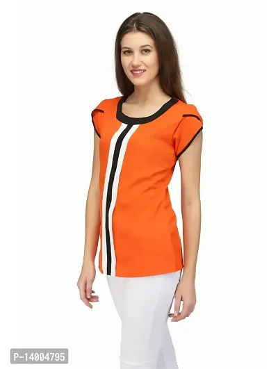 Karmic Vision Women's Regular Shirt (SKU000306_Orange L)-thumb2