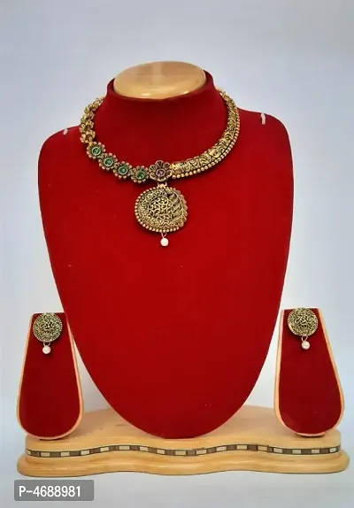 Women's Copper Gold Oxidized Jewellery Set