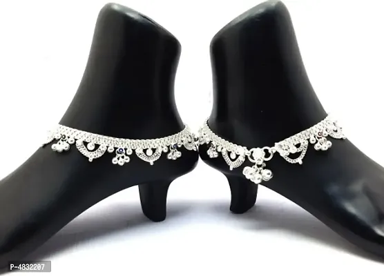 Traditional German Silver Anklet for Women - 1 Pair-thumb3