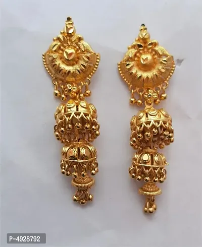 Beautiful Gold Plated Jhumka for women-thumb0