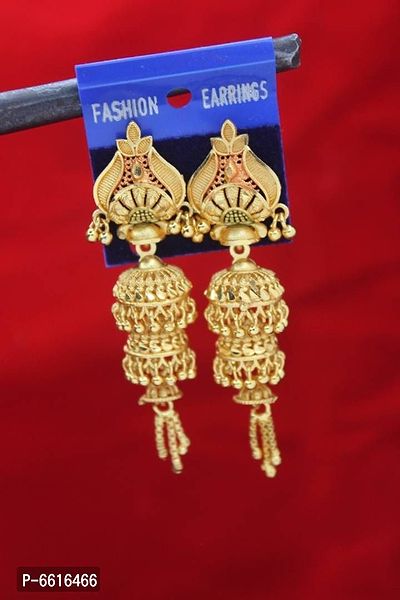 Gold Plated Trandy beautiful gold plated jhumka  Earring for women