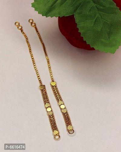 Gold Plated Fashion Accessories Ear Chain Gold Plated Handmade Kan Chain Jewelry for Women and Girls COMBO SET OF 2-thumb3