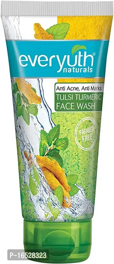 Anti Acne, Anti Marks Tulsi Turmeric Face Wash, 150gm, Tube Pack of 2-thumb0