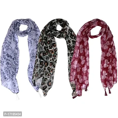Duobrii Women's Printed Georgette Fancy Stylish Stoles/Scarf-Pack Of 3 (B_C_13202449_Multi40_Free Size)