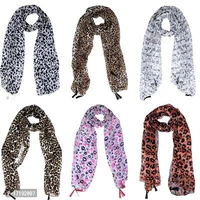 Duobrii Women's Printed Georgette Fancy Stylish Stoles/Scarf-Pack Of 6 (B_C_13202688_Multi19_Free Size)-thumb3