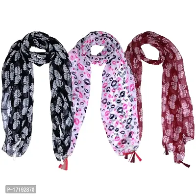 Duobrii Women's Printed Georgette Fancy Stylish Stoles/Scarf-Pack Of 3 (B_C_13202493_Multi84_Free Size)-thumb3