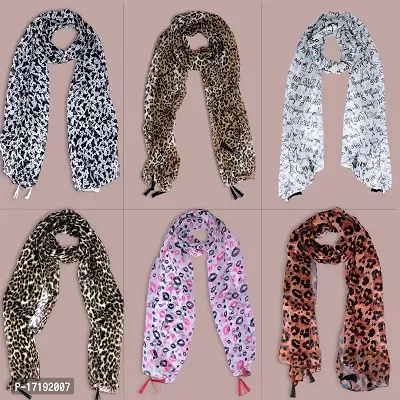 Duobrii Women's Printed Georgette Fancy Stylish Stoles/Scarf-Pack Of 6 (B_C_13202688_Multi19_Free Size)-thumb2