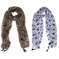 Duobrii Women's Printed Georgette Fancy Stylish Stoles/Scarf-Pack Of 2 (B_C_13202355_Multi27_Free Size)-thumb2