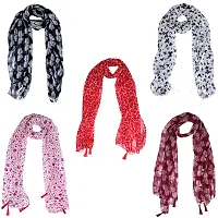 Duobrii Women's Printed Georgette Fancy Stylish Stoles/Scarf-Pack Of 5 (B_C_13202630_Multi71_Free Size)-thumb2