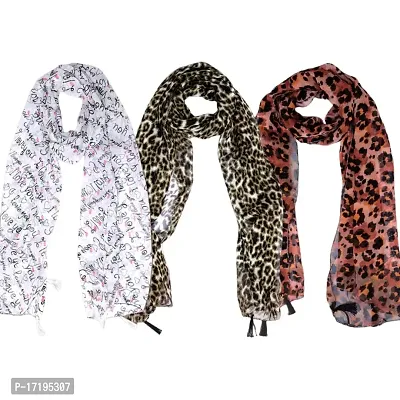 Duobrii Women's Printed Georgette Fancy Stylish Stoles/Scarf-Pack Of 3 (B_C_13202431_Multi22_Free Size)