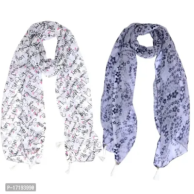 Duobrii Women's Printed Georgette Fancy Stylish Stoles/Scarf-Pack Of 2 (B_C_13202349_Multi21_Free Size)