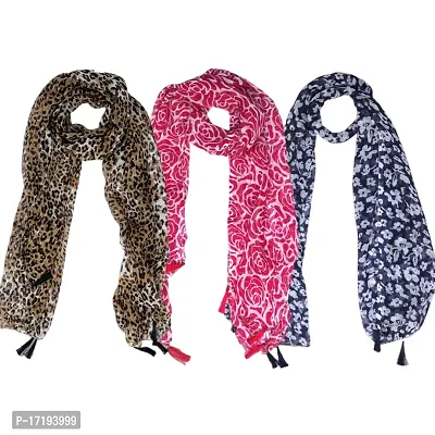 Duobrii Women's Printed Georgette Fancy Stylish Stoles/Scarf-Pack Of 3 (B_C_13202470_Multi61_Free Size)