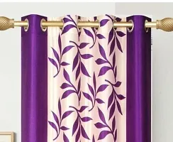 Classic Polyester Printed Curtain for Window, 5feet, Purple, Pack of 2-thumb3